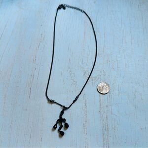 Gwen Stefani Black Crystal Drop Necklace